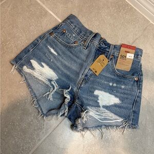 Levi's Distressed Blue Jean Shorts